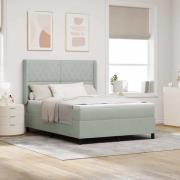 vidaXL Bäddfjäder med madrass Ljusgrå 160 x 200 cm Sammet