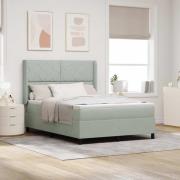 vidaXL Bäddfjäder med madrass Ljusgrå 140 x 200 cm Sammet