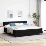 vidaXL Bäddfjäder med madrass med led Svart 200 x 200 cm tyg