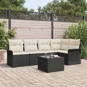 vidaXL Trädgårdsoffset 6 pcs 242.5 x 132.5 x 85 cm Poly rattan