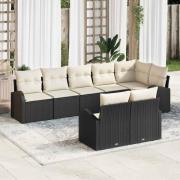 vidaXL Trädgårdsoffset med kudde 8 pcs 289 x 124 x 85 cm Poly rattan
