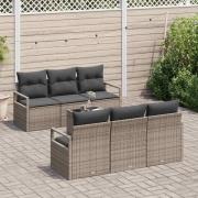 vidaXL Trädgårdsoffset 7 pcs Grå 55 x 55 x 37 cm konstrotting