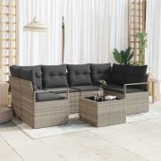 vidaXL Trädgårdsoffset 7 pcs Ljusgrå, Mörkgrå 55 x 55 x 37 cm