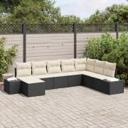 vidaXL Trädgårdsoffset med kudde 8 pcs 319 x 209 x 85 cm Poly rattan