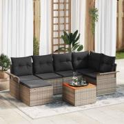 vidaXL Trädgårdsoffset 7 pcs Grå Poly rattan