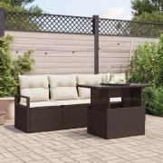vidaXL Trädgårdsoffset 5 pcs Brun och gräddvit 100 x 55 x 73 cm