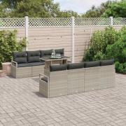 vidaXL Trädgårdsoffset med kudde 7 pcs Ljusgrå 100 x 55 x 73 cm