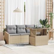 vidaXL Trädgårdsoffset 5 pcs beige och ljusgrå 100 x 55 x 73 cm
