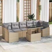 vidaXL Trädgårdsoffset 8 pcs beige och ljusgrå 100 x 55 x 73 cm