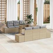 vidaXL Trädgårdsoffset 7 pcs beige och ljusgrå 100 x 55 x 73 cm