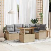 vidaXL Trädgårdsoffset 6 pcs beige och ljusgrå 100 x 55 x 73 cm