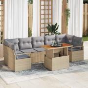 vidaXL Trädgårdsoffset med kudde 8 pcs Beige, grå 100 x 55 x 73 cm