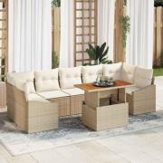 vidaXL Trädgårdsmöbelset 8 pcs Beige och gräddfärgad 100 x 55 x 73 cm