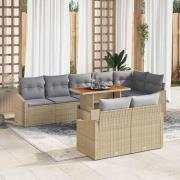 vidaXL Trädgårdsoffset med kudde 9 pcs Beige, grå 100 x 55 x 73 cm