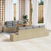 vidaXL Trädgårdsmöbelset 8 pcs Beige och Grå 100 x 55 x 73 cm