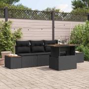 vidaXL Trädgårdsmöbelset 5 pcs Svart och Brunt 100 x 55 x 73 cm