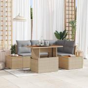 vidaXL Trädgårdsmöbelset 5 pcs Beige och Grå 100 x 55 x 73 cm