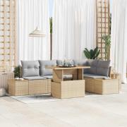 vidaXL Trädgårdsmöbelset 6 pcs Beige och Grå 100 x 55 x 73 cm