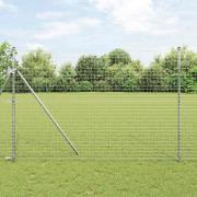 vidaXL Stängselstolpe 26 pcs Silver 3.2 x 3.2 x 200 cm Stål