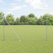 vidaXL Stängselstolpe 26 pcs Silver 3.2 x 3.2 x 180 cm Stål