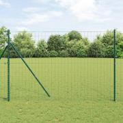 vidaXL Staket med stolpar Grön 1.5 x 10 m Stål