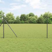 vidaXL Staket med stolpar Grå 1.4 x 10 m Stål