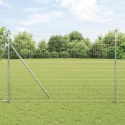 vidaXL Staket med stolpar Silver 1.5 x 10 m Stål