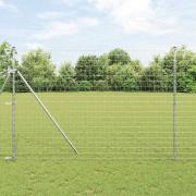 vidaXL Staket med stolpar Silver 1.6 x 10 m Stål
