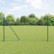 vidaXL Staket med stolpar Grön 1.5 x 10 m Stål