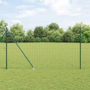 vidaXL Staket med stolpar Grön 1.5 x 10 m Stål