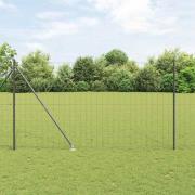 vidaXL Staket med stolpar Grå 1.5 x 10 m Stål