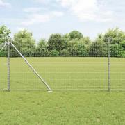 vidaXL Staket med stolpar Silver 1.4 x 10 m Stål
