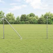 vidaXL Staket med stolpar Silver 1 x 10 m Stål
