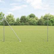 vidaXL Staket med stolpar Silver 1.6 x 10 m Stål