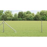 vidaXL Stängsel med stolpe Silver 0,6 x 10 m Stål