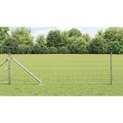 vidaXL Staket med stolpar Silver 0.6 x 10 m Stål