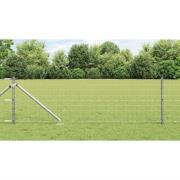 vidaXL Staket med stolpar Silver 0.4 x 25 m Stål