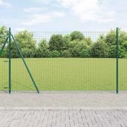vidaXL Staket med stolpar Grön 1.2 x 25 m Stål