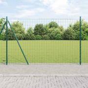 vidaXL Staket med stolpar Grön 1.2 x 25 m Stål