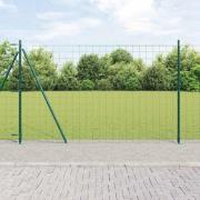 vidaXL Staket med stolpar Grön 1.2 x 25 m Stål