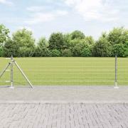 vidaXL Staket med stolpar Silver 0.6 x 10 m Stål
