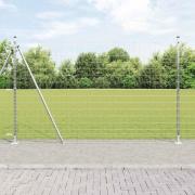vidaXL Staket med stolpar Silver 1.4 x 10 m Stål