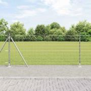 vidaXL Staket med stolpar Silver 0.8 x 25 m Stål