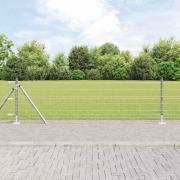 vidaXL Staket med stolpar Silver 0.4 x 50 m Stål