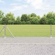 vidaXL Staket med stolpar Silver 0.6 x 50 m Stål