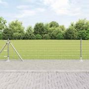 vidaXL Staket med stolpar Silver 0.6 x 50 m Stål