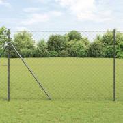 vidaXL Kedjestängsel med stolpar Grå 1.6 x 10 m Stål