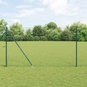 vidaXL Kedjestängsel med stolpar Grön 1.6 x 10 m Stål