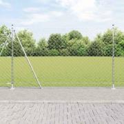 vidaXL Kedjestängsel med stolpar Silver 1.4 x 10 m Stål