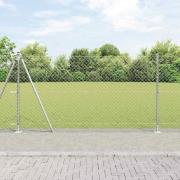 vidaXL Kedjestängsel med stolpar Silver 1.2 x 25 m Stål